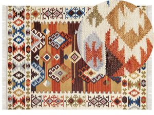 BELIANI Kelímový koberec viacfarebný vlna a bavlna 160 x 230 cm ručne tkaný boho patchworkový vzor so strapcami