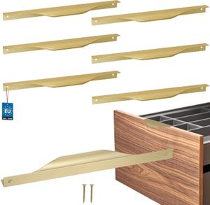 KOTARBAU® 6er Set Möbelgriff Möbelgriffe Schrankgriffe 256 / 276 mm ZnAl Küchengriffe Gold Griffe Möbel Türgriff Profilgriff Türgriffe Küche Schubladengriffe Griffe für Küchenschränke Modern