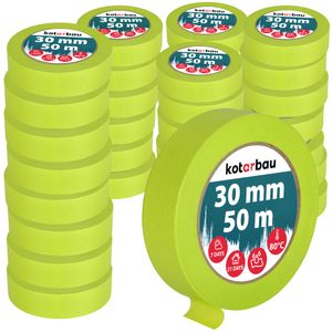 KOTARBAU® 48er Set Neon Malerkrepp 50 m Kreppband  30mm Malerband Abklebeband Maler Klebeband Maler Zubehör Fluoreszierendes Grün Kreppapier Malerbedarf