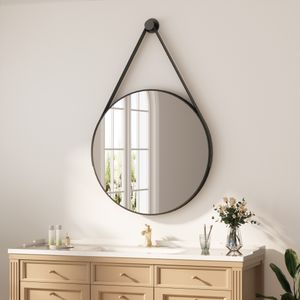 Heilmetz Wandspiegel Φ50cm Rund Badspiegel Schwarzes Einstellbarer Gürtel Eisengestell Retroschick Rund Spiegel Heilmetz Wandspiegel Φ50cm Rund Badspiegel Schwarzes Einstellbarer Gürtel Eisengestell Retroschick Rund Spiegel