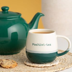 Price & Kensington Sprüche-Tasse aus Steingut  "Positivi-Tea", 340 ml