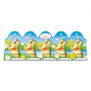 Wydrążona figurka Lindt Mini Gold Bunny z czekolady z mleka alpejskiego 50g