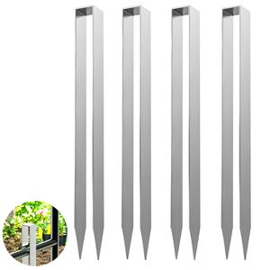 Bodenanker für Rosenbogen 4er Set für Rosenbogenbefestigungen, U-förmige Erdanker aus legiertem Stahl mit den 30 x 2,9 x 2,1 cm, silberfarben.