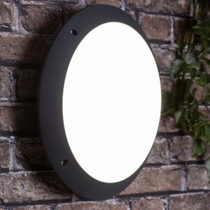 LED Außen Wand- & Deckenlampe, Ø 31 cm, 12 W, 1400 lm, IP66, anthrazit