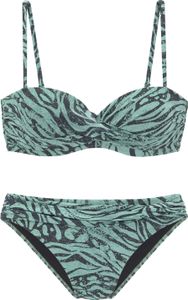 Bruno Banani Bügel-Bandeau-Bikini jade bedruckt Größe 40 D Bruno Banani Bügel-Bandeau-Bikini jade bedruckt Größe 40 D