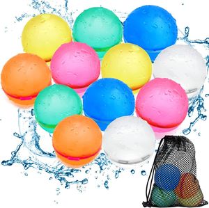 12 Wasserbombe Wiederverwendbare Wasserballons, Sommerspielzeug,Wasserbombe