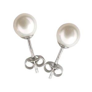 1 Paar Ohrringe Perlenohrringe 925 Silber Ohrstecker mit Süßwasserzuchtperle 6mm