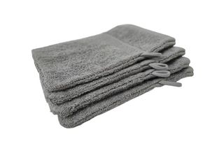 Merkanta 4er Set Waschlappen/Waschhandschuhe Anthrazit 100 % Baumwolle