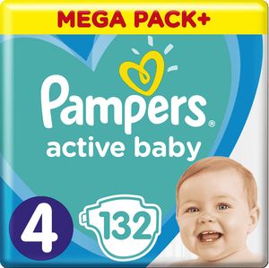 Plenky Pampers Active Baby 4 132 kusů 9-14 kg