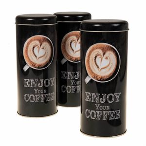 SIDCO Kaffeepaddose 3 x Vorratsdose Kaffeepads Kaffeespender Paddose Kaffeebox Metalldose