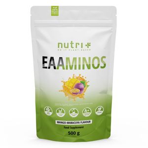 Aminosäure-Pulver Vegan 500g EAA - HÖCHSTE DOSIERUNG - alle essentiellen Aminos - Instant EAAs Powder - Essential amino acids - Mango-Maracuja Geschmack
