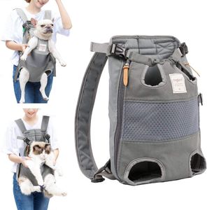 Rucksäcke für Hunde mittel große Hunde hundetragetasche hundetasche Verstellbarer transporttasche Rucksack für Wandern, Reisen, Camping, Unterstützung bis zu 12 kg Grau