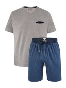 Phil & Co. Berlin schlafanzug pyjama schlafmode bequem Shorty grau-navy XL (Herren)