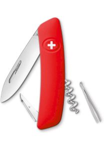 SWIZA Schweizer Messer D01, Stahl 440, Klingensperre,, rote Anti-Rutsch-Griffschalen, 6 Funktionen