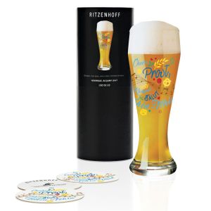 Ritzenhoff Weizen Weizenbierglas, Bierglas, Trinkglas, Veronique Jacquart, Kristallglas, 500 ml, 1020210