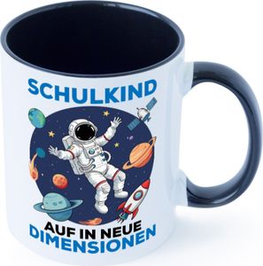 Schulkind | Einschulung | Astronaut | Weltraum Tasse Weiß Schwarz