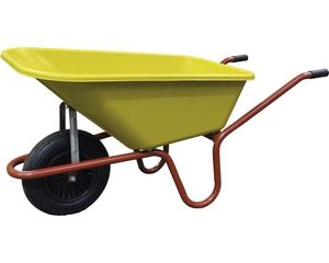 CAPITO Gartenschubkarre GARTEN 100 Liter PP, gelbe Tiefmulde, Luftrad mit Rillenprofil und Kunststofffelgen inkl. Kunststoffgriffe