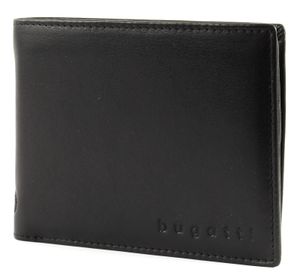 bugatti Leder Geldbörse City Line Coin Wallet with Flap 8 CC Black schwarz