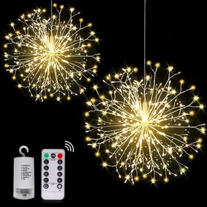 Feuerwerk Lichterkette LED Starburst Licht Warmweiß 8 Lichtmodi Wasserdicht Außen Garten Party Weihnachten Deko