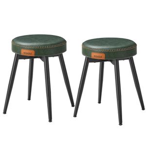 VASAGLE Esszimmerstuhl (2 St), Sitzhocker, EKHO Series, Kunstleder, 48,2 cm hoch, grün
