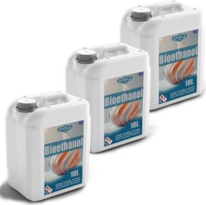 Bioethanol 96,6% 30L |Alkohol 96,6% 3x10L | Bioethanol für Kamin, Tischkamin, Bioethanol Kamin | Bioethanol Geruchlos | Saubere Verbrennung, ohne Rauch, lebendige und stabile Flamme