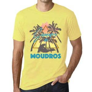 Herren Grafik T-Shirt Palmen Sonnenschein Sommer in Moudros – Palm, Sunshine, Summer In Moudros – Öko-Verantwortlich Vintage Jahrgang Kurzarm Lustige