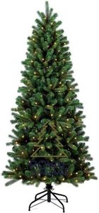 Künstlicher Weihnachtsbaum Alaska Slim 150 cm mit LED-Beleuchtung + Smart Adapter