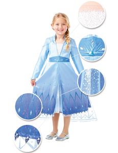 Kinder Kostüm Elsa Frozen 2 Die Eiskönigin deluxe, Größe:M (5-6 Jahre)