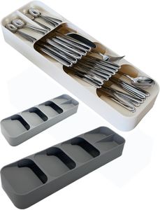 Universal 5 Fächer Schubladen Einsatz GRAU BOX Besteckkasten Küche Bestecktrennung Kasten