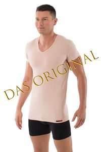 Hautfarbenes Unterhemd / Herrenunterhemd unsichtbar V-Ausschnitt