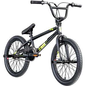 deTox Rude BMX Rad für Jugendliche und Erwachsene ab 140 cm Fahrrad 20 Zoll Bike Freestyle, Farbe:schwarz/grün
