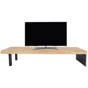Lowboard MCW-L75, TV-Rack Fernsehtisch TV-Tisch, Industrial Massiv-Holz MVG-zertifiziert 40x200x60cm, natur