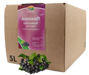 Bleichhof Aroniasaft – 100% Direktsaft, vegan, OHNE Zuckerzusatz, Bag-in-Box mit Zapfsystem (1x 5l Saftbox)