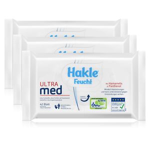 Hakle Feucht Ultra med 42 Blatt - Mit Hamamelis & Panthenol (3er Pack)