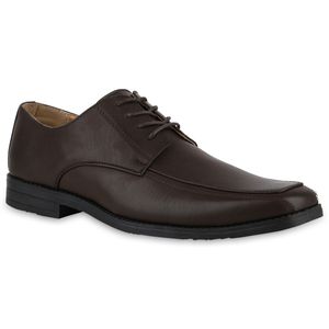 VAN HILL Herren Klassische Schnürer Elegante Schnür-Schuhe 840730, Farbe: Dunkelbraun, Größe: 45