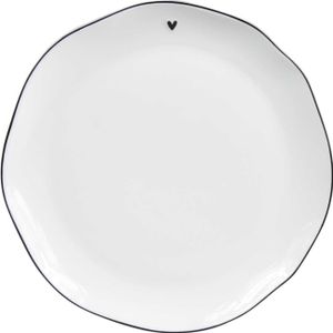 Frühstücksteller KLEINES HERZ weiß D. 23cm Keramik Bastion Collections
