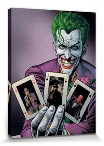 Batman Poster Leinwandbild Auf Keilrahmen - Joker, Spielkarten (80 x 60 cm)