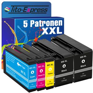 Tito-Express 5er Set ersetzt HP 950 XL 951 XL 950XL 951XL für Officejet Pro 8610 8600 8100 8620 8100 8615 8625 8630 8640 8660