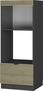 Vicco Mikrowellenschrank Fame-Line, 60 cm offen, Eiche Paneel/Anthrazit