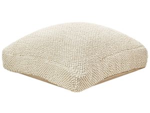 BELIANI Bodenkissen Hellbeige Baumwolle 70 x 70 x 15 cm Quadratisch Sitzkissen Meditation Meditieren Boho Stil Design für Wohnzimmer Schlafzimmer