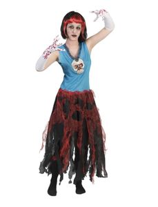 Voodookostüm Kostüm Voodoo Kleid Halloween Hexe Damen Karneval Gothic Priesterin