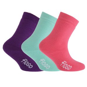 FLOSO detské zimné termo ponožky (3-pack) K105 (26-31 EU) (Pink/Purple/Aquamarine)