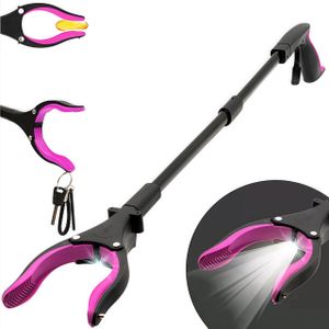 Greifzange, Greifhilfe mit Magnet und Licht, Müllgreifer, Abfallzange, Faltbare Greifzange für Senioren - 82cm