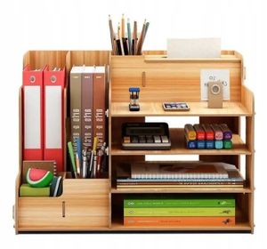 Stiftehalter Organizer, Stifthalter Aufbewahrungsbox aus Holz, ZAXER Stiftehalter, multifunktionaler Schreibtisch-Organizer für Zuhause, Büro und Schule