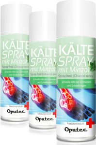 3 x 400ml Oputec Kältespray Eisspray Minze: Erste-Hilfe-Spray bei Sportverletzungen, Schmerzen und Schwellungen - Medizinisches Kühlspray für Erste-Hilfe-Set