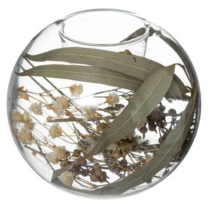 Teelicht mit Trockenblumen "Folk" - Glas - D10 cm - Atmosphera créateur d'intérieur