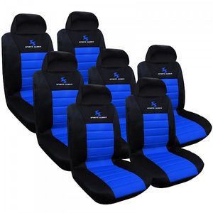 WOLTU AS7256-7 7er Sitzbezüge Auto Einzelsitzbezug universal Größe, Komplettset, blau