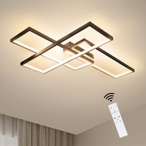ZMH LED Deckenleuchte Dimmbar Modern Deckenlampe Schwarz mit Fernbedienung Wohnzimmer 65W  Deckenbeleuchtung für  Esszimmer
