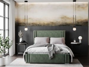 GRAINGOLD Polsterbett 180x200 cm Feel - Modern Bett mit Bettkasten & Lattenrost - Grün (Magic Velvet 2254)