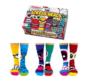 United ODD Socks Herren Socken, 6 Socken Pack - Strumpf, Mottomotive, 39-46 Stress Heads